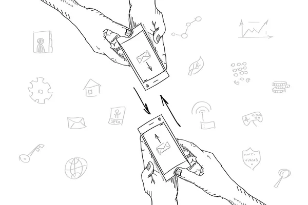 Inteligentny telefon gadżet trzymając w rękach — Zdjęcie stockowe
