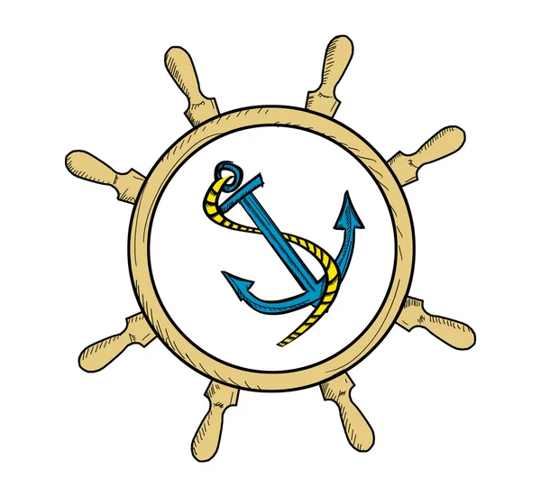 Graficzny ilustracja kotwica i hełm dla logo — Zdjęcie stockowe