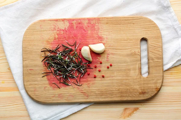 Garlic rosemary and pepper — Stock Photo, Image