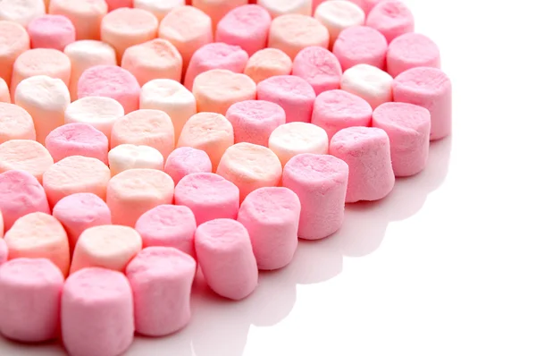 Růžové a bílé mini marshmallows — Stock fotografie