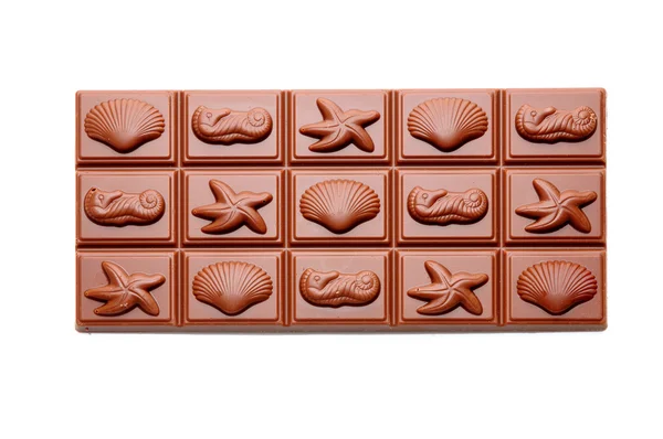 Cioccolato su sfondo bianco con posto per il testo — Foto Stock