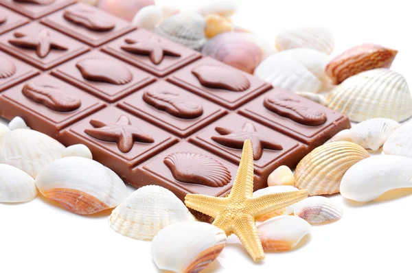 Čokoláda a mušle — Stock fotografie