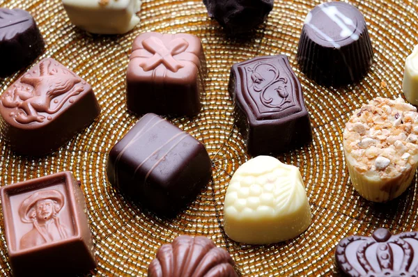 Różne cukierki czekoladowe — Zdjęcie stockowe