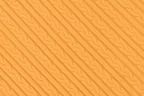 Orange diagonal Knitwear Fabric Texture — Stock Photo, Image