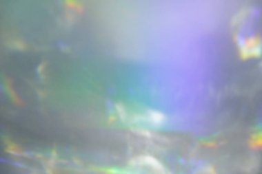 Beyaz duvarda bulanık gökkuşağı ışık kırılması dokusu