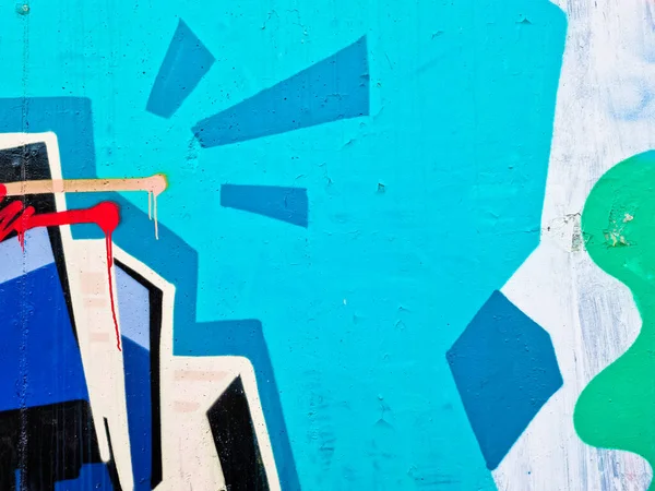 Close up de colorido confuso pintado textura parede urbana — Fotografia de Stock