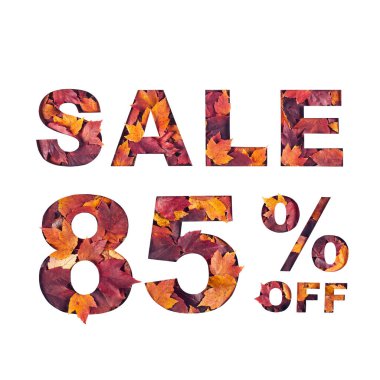  % 85 indirimli kırmızı akçaağaç yaprağı dokusuyla dolu.