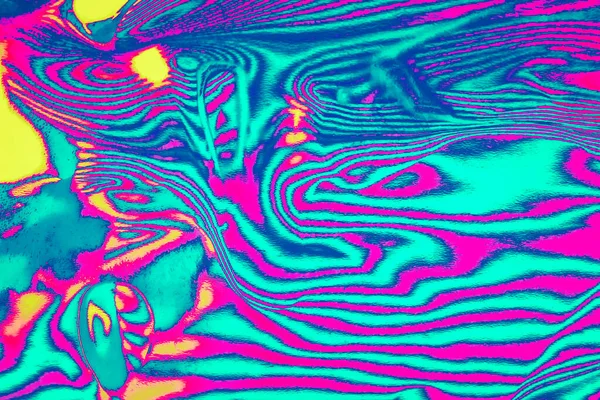 Neon gekleurde psychedelische fluorescerende gestreepte zebra textuur achtergrond — Stockfoto