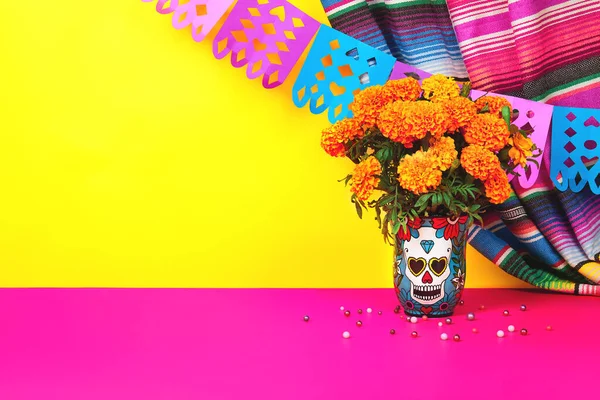 Dia dos mortos, Dia De Los Muertos Celebration Background — Fotografia de Stock