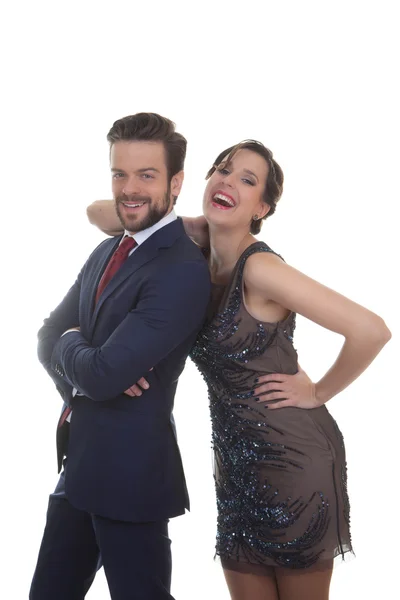 Casal vestido para festa celebração — Fotografia de Stock