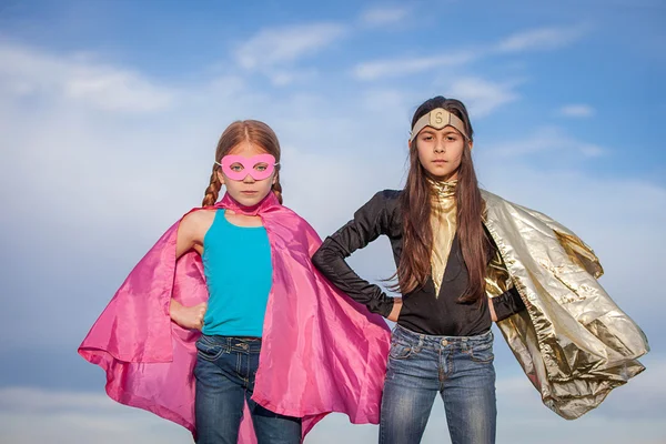 Poder menina, super-heróis — Fotografia de Stock