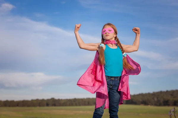 Poder menina super herói — Fotografia de Stock