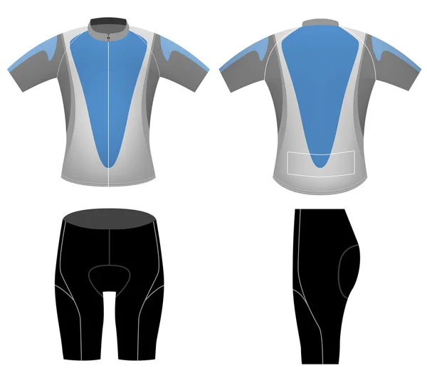 Abbigliamento ciclismo blu — Vettoriale Stock