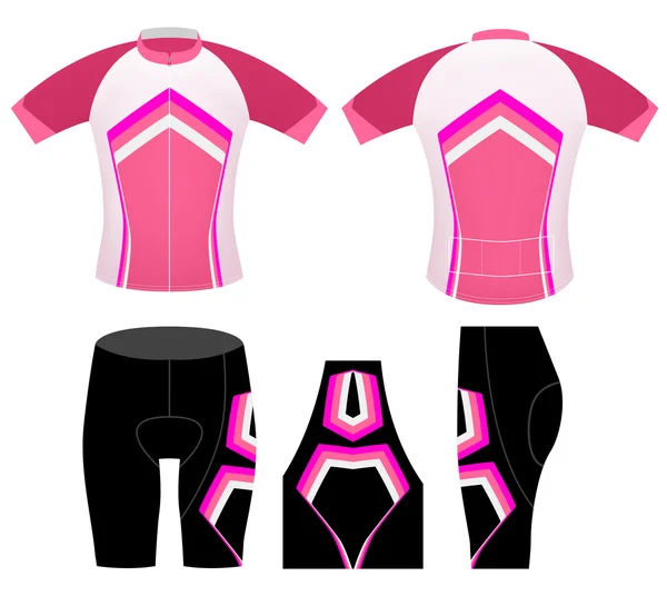 Deportes ciclismo ropa moda mujer estilo — Vector de stock