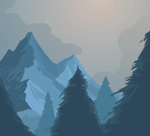 山と森 — ストックベクタ