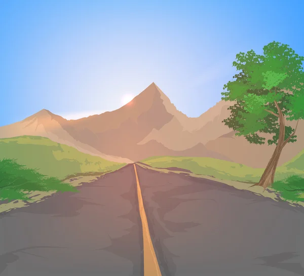 Paisaje por carretera — Vector de stock