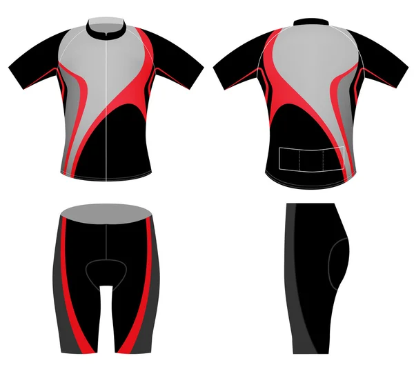 Preto ciclista vermelho — Vetor de Stock