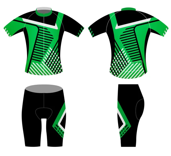 Ciclista verde, gilet da ciclismo design vettoriale — Vettoriale Stock
