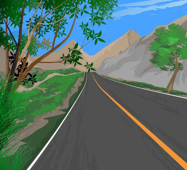 Côté route, transport nature arrière-plan — Image vectorielle