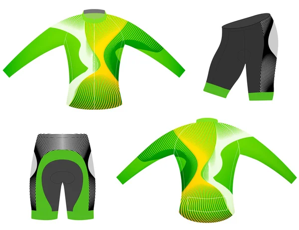 Ποδηλασία γιλέκο μακρυμάνικη αθλητικών t-shirt — Διανυσματικό Αρχείο
