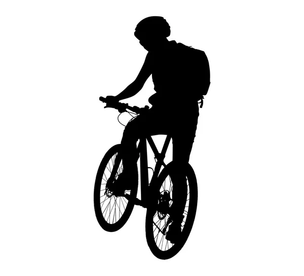 Ciclista silhouette scena vettore — Vettoriale Stock