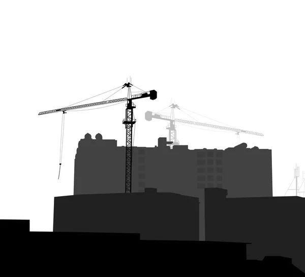 New building construction scene — Stock Vector