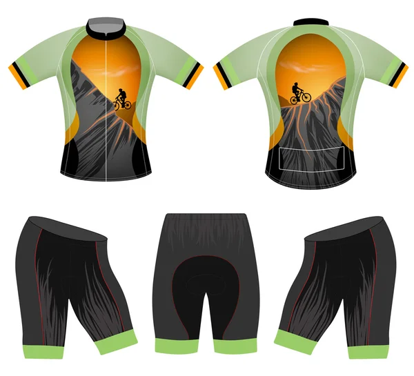 Chaleco ciclismo aventura deportes camiseta — Vector de stock