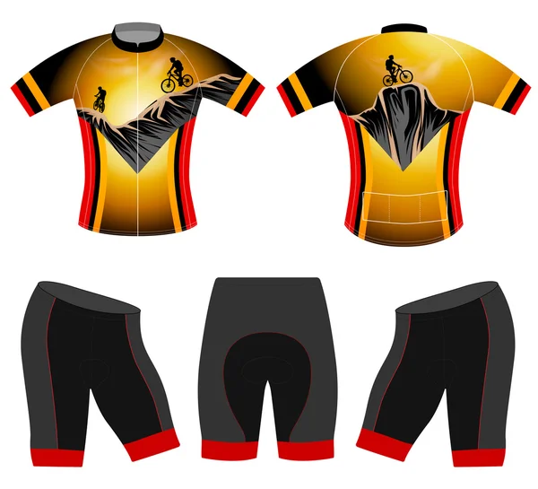 Esportes radicais t-shirt colete de ciclismo — Vetor de Stock