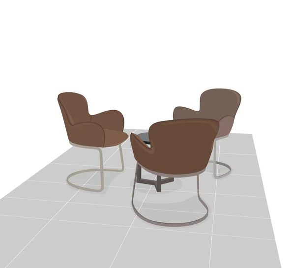 Moderne stoelen scène — Stockvector