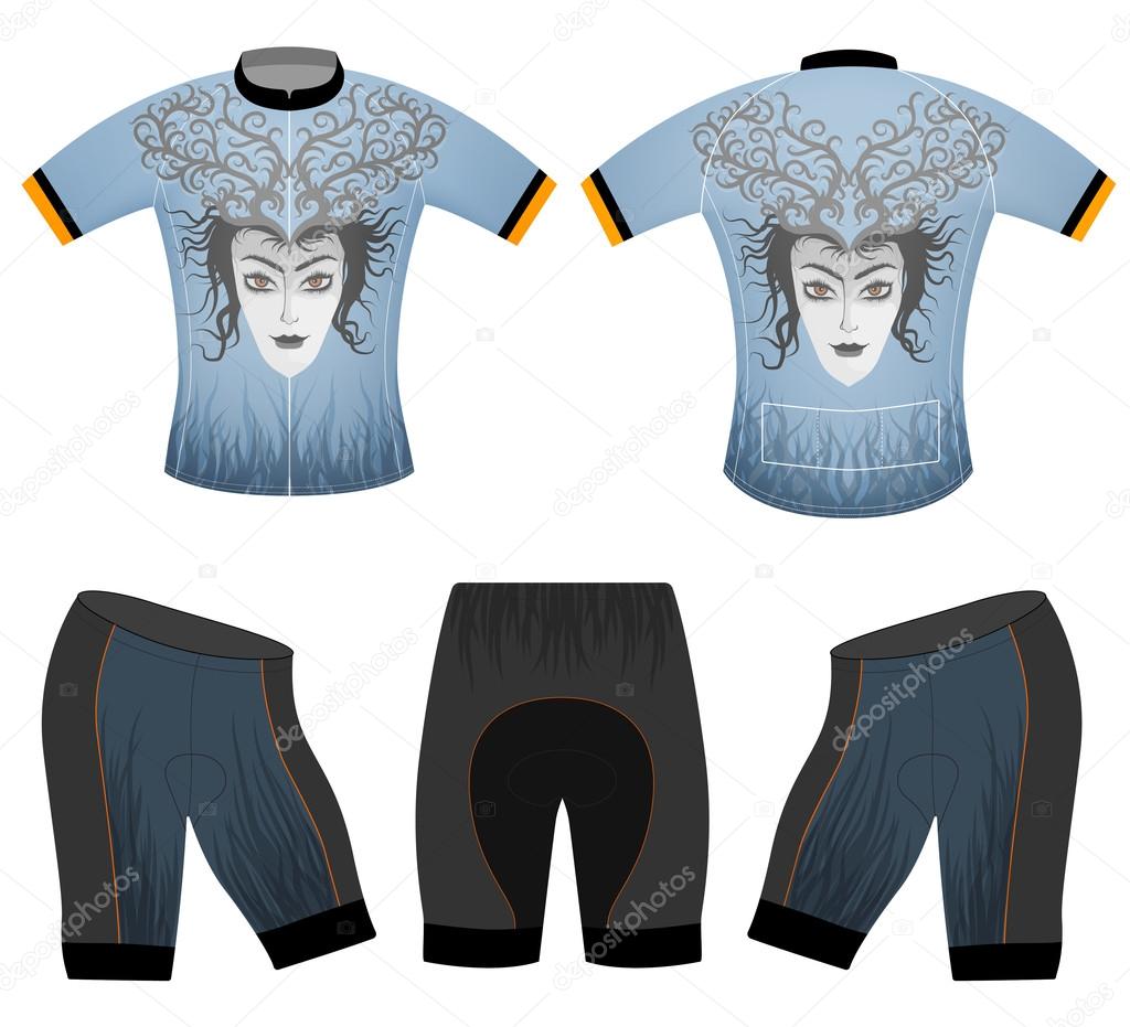 Cycling vest sports t-shirt witch woman style
