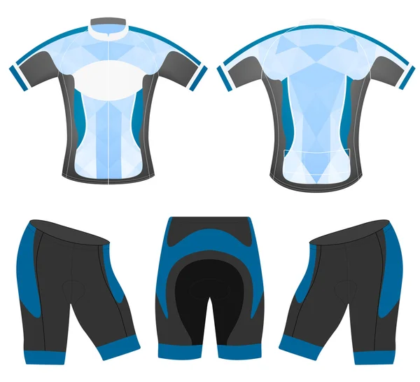 Blauwe lage poly fietsen vest — Stockvector