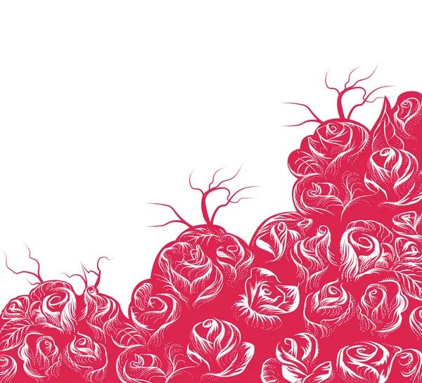 Rose scena mano disegno — Vettoriale Stock