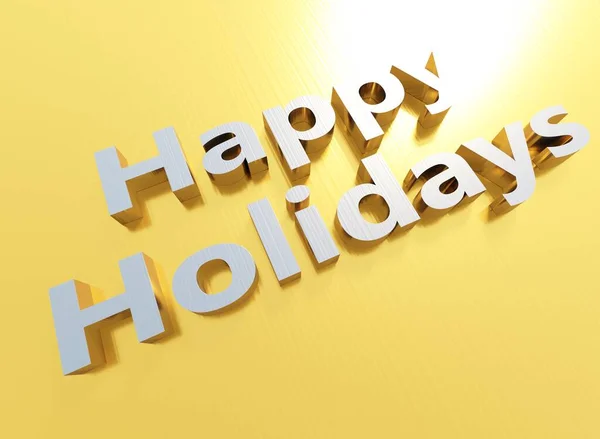 Srebro Złoto Happy Holidays Scena Renderowania Tapety Tło — Zdjęcie stockowe