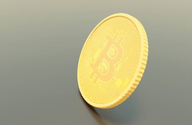 Şifreli para birimi Bitcoin sahnesi 3D görüntüleme işi ve duvar kağıtlarının önünü tıkama
