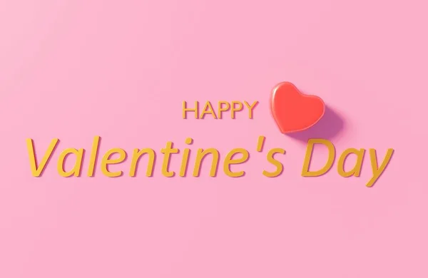 Happy Valentine Day Pink Color Rendering Wallpaper Backgrounds — Stock Photo, Image