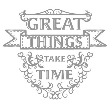 Beyaz sahne vektör motivasyonunda harika şeyler zaman alır.