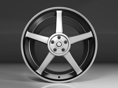 Parlak gümüş spor jant sahne 3D tasarım duvar kağıdı arkaplanı