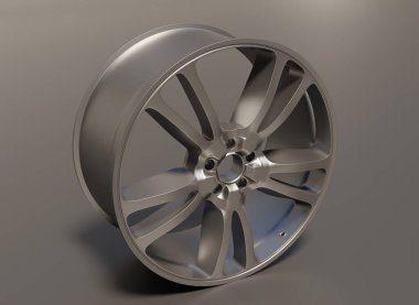 Yeni parlak gümüş alaşımlı alaşımlı tekerlek sahnesi 3D, araba parçalı duvar kâğıdı arka planı