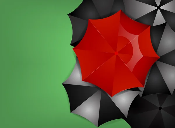 Roter Regenschirm — Stockvektor