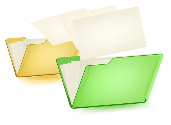 Dossier déplaçant des fichiers sur un fond blanc — Image vectorielle