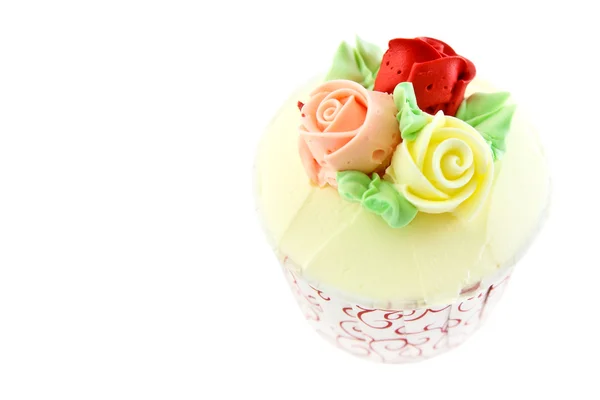 Dolce rosa fiore tazza torta — Foto Stock