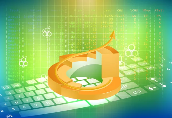 Gold cirkeldiagram och investerare — Stock vektor