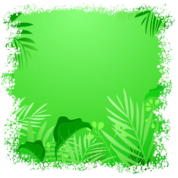 Green leaf tropical frame — Stock Vector