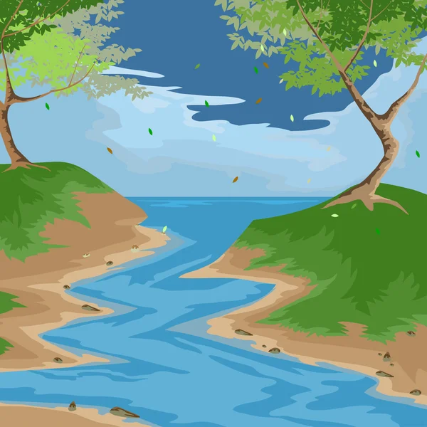 Paisaje forestal — Vector de stock