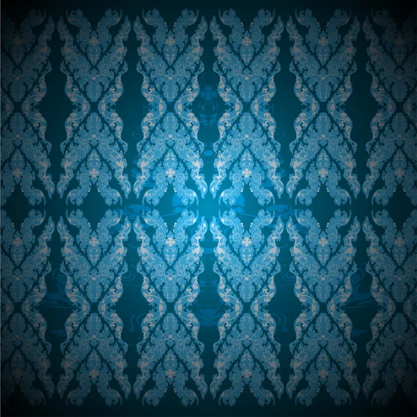 Художній візерунок синього кольору стиль Байон — стоковий вектор