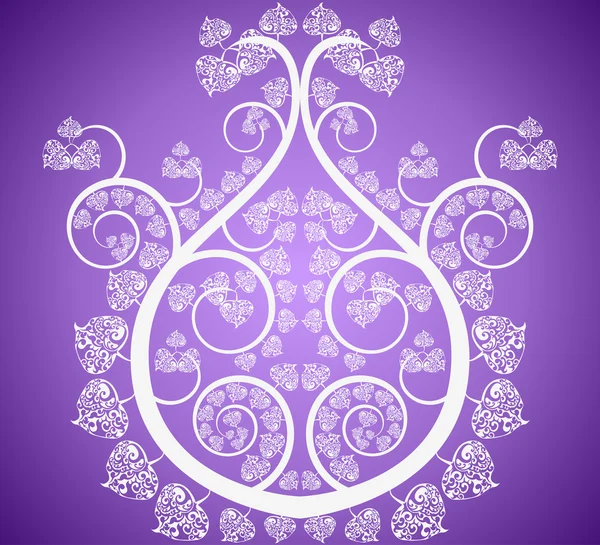 Bouddha arbre sur violet — Image vectorielle