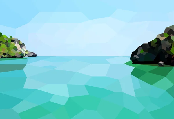 Low Poly auf der Insel — Stockvektor