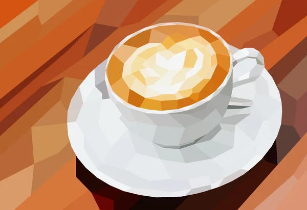 Low-Poly-Tasse Kaffee — Stockvektor