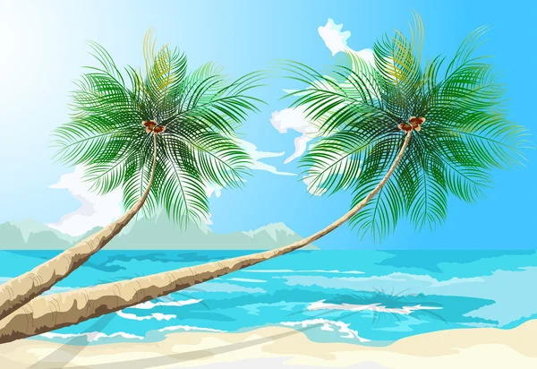 Scène de palmiers — Image vectorielle