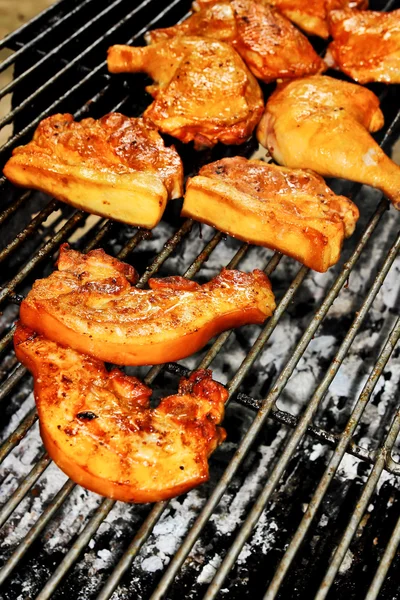 Carne de porco e frango — Fotografia de Stock